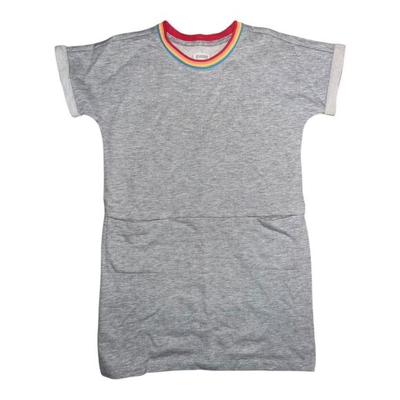 Gymboree Girls Rainbow Ringer Dress Heather Gray Pockets Small NWT - Picture 2 of 7
